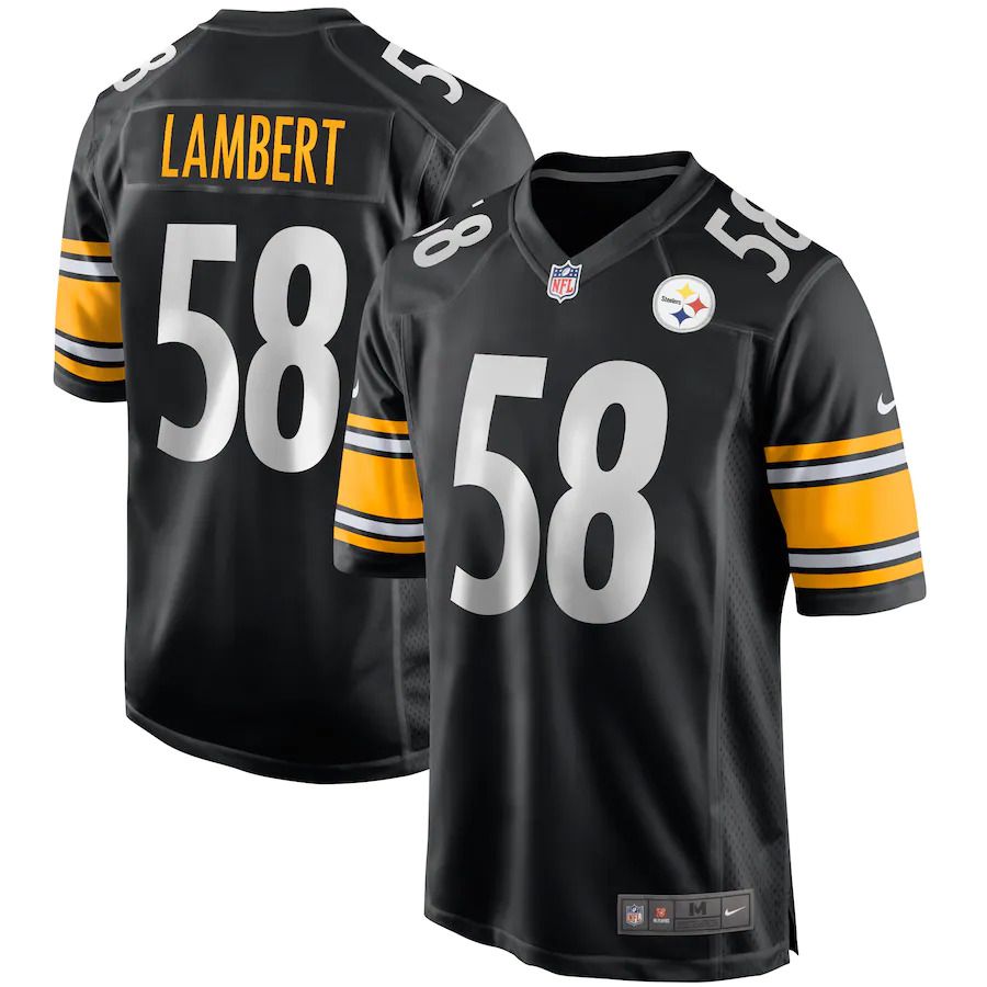 Men Pittsburgh Steelers 58 Jack Lambert Nike Black Game Retired Player NFL Jersey